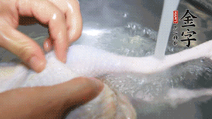 土雞處理干凈。（如果買不到土雞，一般的雞也是可以的，不過需要汆水。溫水下鍋汆燙7分鐘左右，汆燙時(shí)需要適時(shí)翻動(dòng)。汆燙雞肉是為了去掉生腥味，也是一次徹底清潔的過程，可以使燉出的湯清爽而不渾濁，鮮香而無異味）